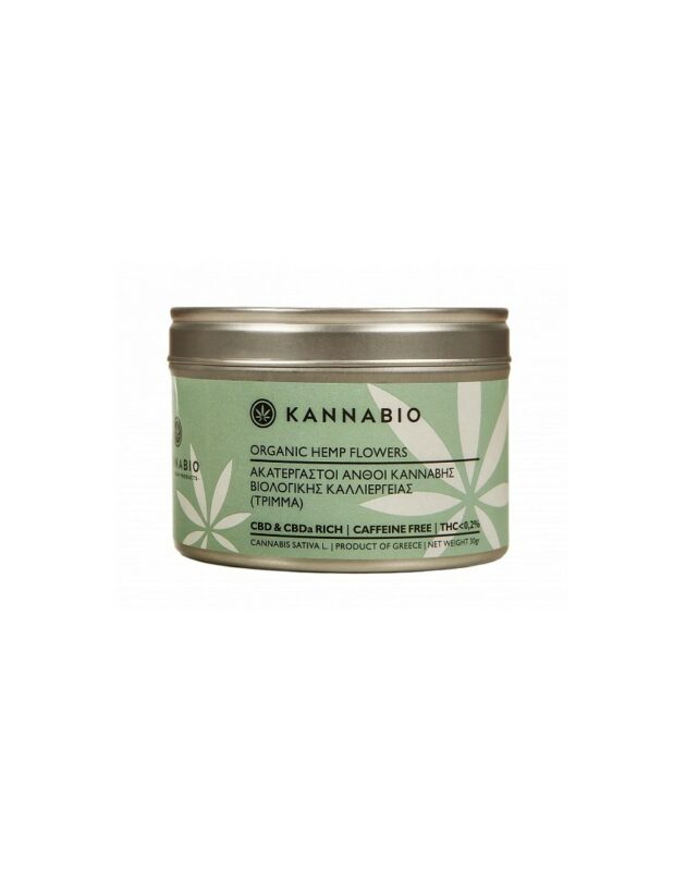 Organic Hemp Flowers Kannabio (Grated) - 30gr Cannabis Product Packaging