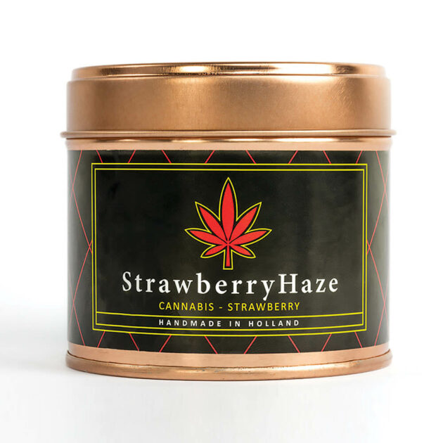 Cannacandle cannabis candle with strawberry scent
