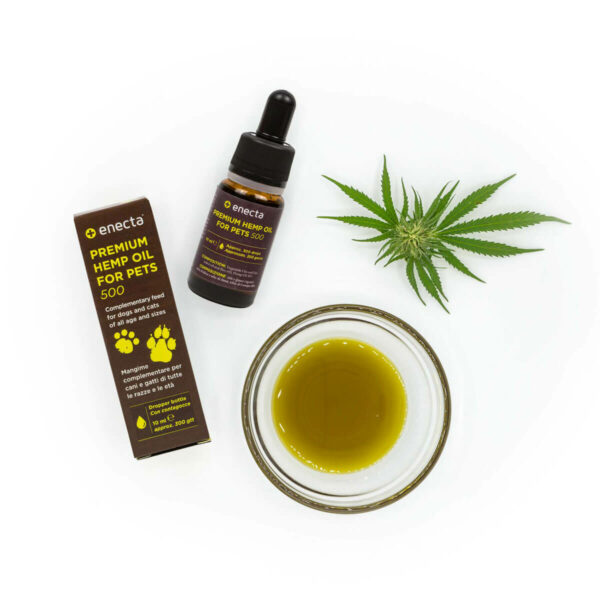 CBD for pets enecta 5% - Packaging with bottle and oil