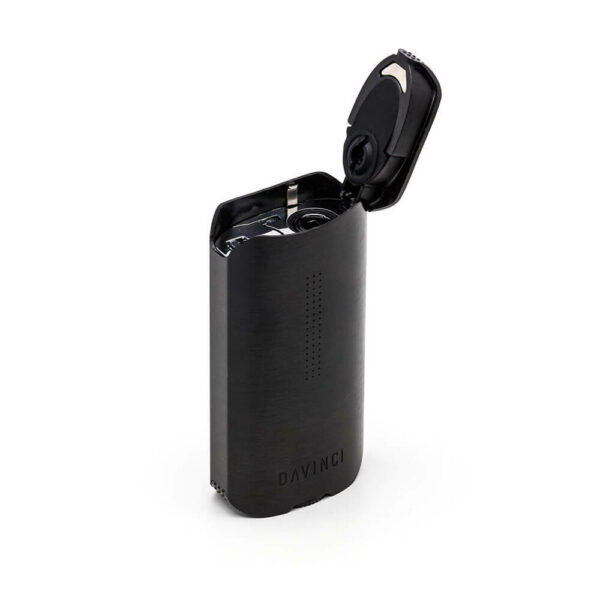 DaVinci Miqro Vaporizer with open lid of the heating  chamber