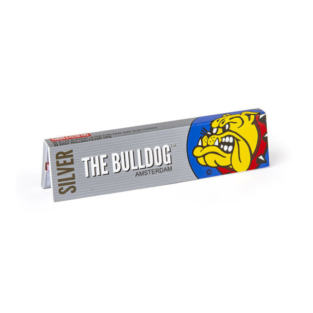 The Bulldog Amsterdam King Size Slim Χαρτάκια Silver & TIPS με Τζιβάνες 33 φύλλα για στρίψιμο τσιγάρου ανθών κάνναβης.