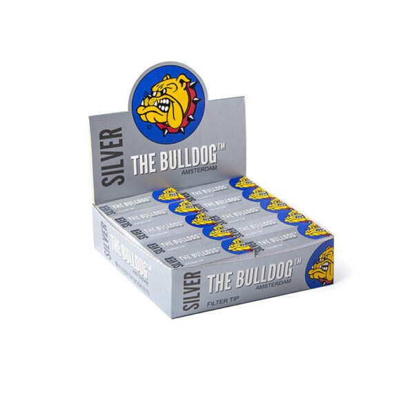 The Bulldog Amsterdam Filter Tips Silver 50pcs retail and wholesale for twisted cigarettes.